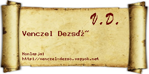 Venczel Dezső névjegykártya